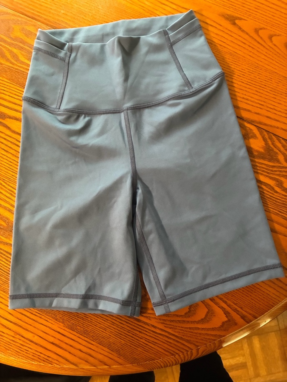 aerie High-Rise Bike Shorts in Slate Blue